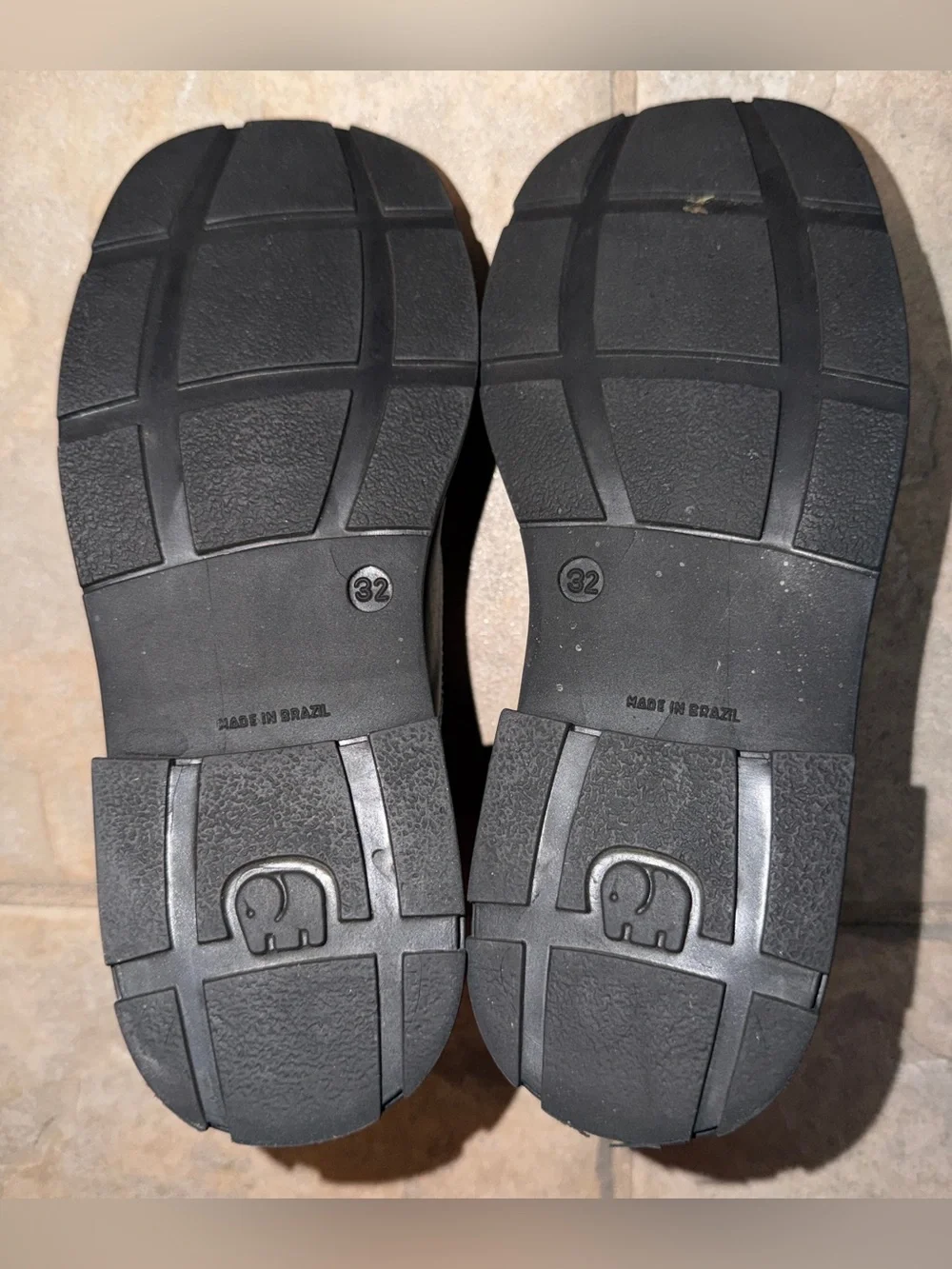 Elefanten Marshall Black Smooth Slip On Loafers Boys Size 1 EU 32 Leather